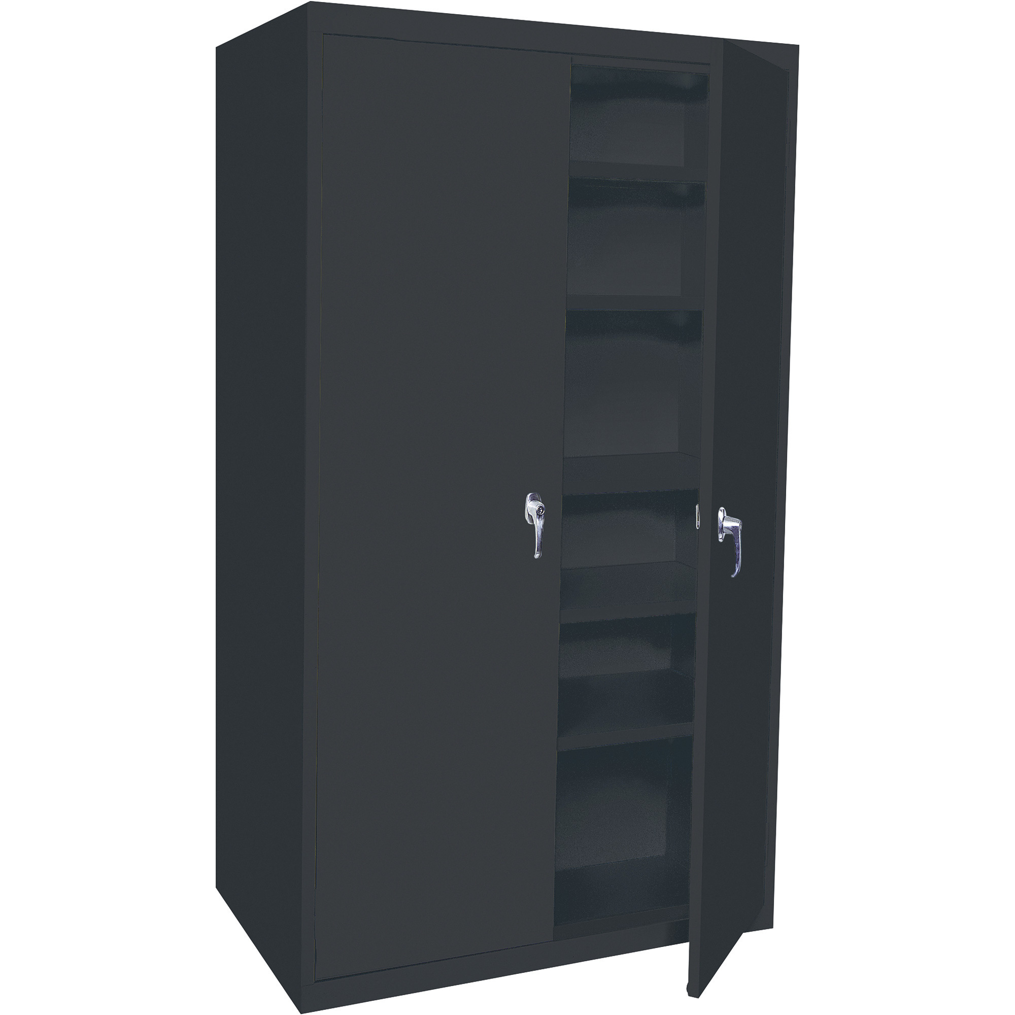 Steel Cabinets USA Storage Cabinet, Black, 3 Adjustable Shelves/2 Fixed Shelves, 36in.W x 18in.D x 78in.H, Model# 5-7818-AF-B